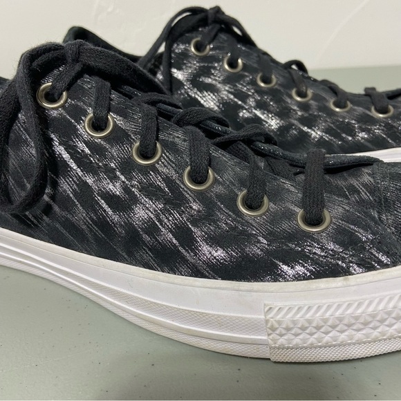 Converse All Start Animal Print Leopard Cheetah Women's 9.5 Black White Sneakers - Picture 2 of 10